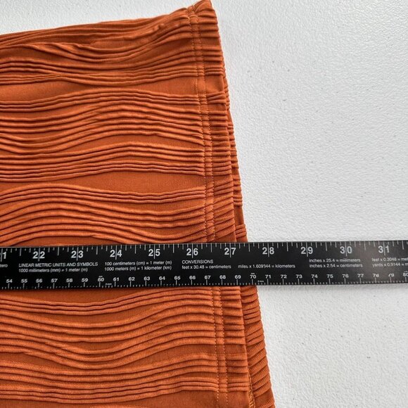Womens Rust Textured Sleeveless Top XL Orange Ribbed Summer Blouse Relaxed Fit - Picture 5 of 8